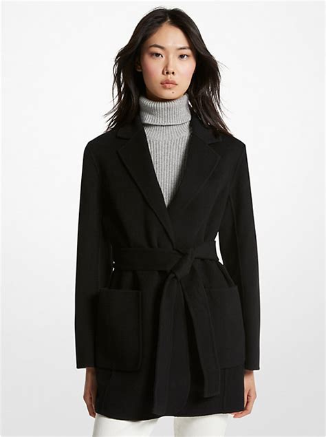 double face wool blend coat michael michael kors|Double Faced Wool Blend Gabardine Trench Coat .